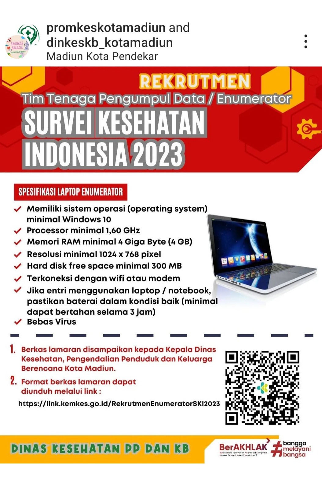Foto 3 dari 3: Ada Survei Kesehatan Tahun Ini, Kemenkes Buka Rekrutmen, Ada Uang Hariannya Lho…