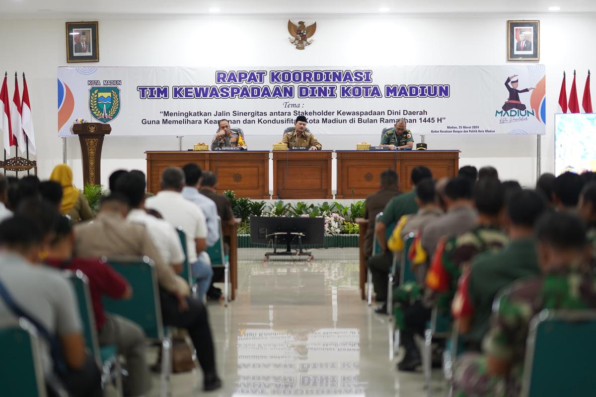 Jaga Kondusivitas Kota Jelang Lebaran, Wali Kota Gelar Rakor Tim Kewaspadaan Dini Bersama Tiga Pilar