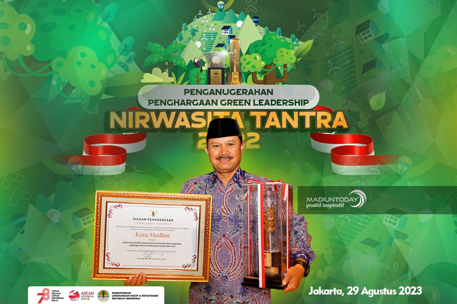 Wujudkan Kota Berwawasan Lingkungan, Kota Madiun Sabet Nirwasita Tantra Tiga Tahun Berturut-Turut