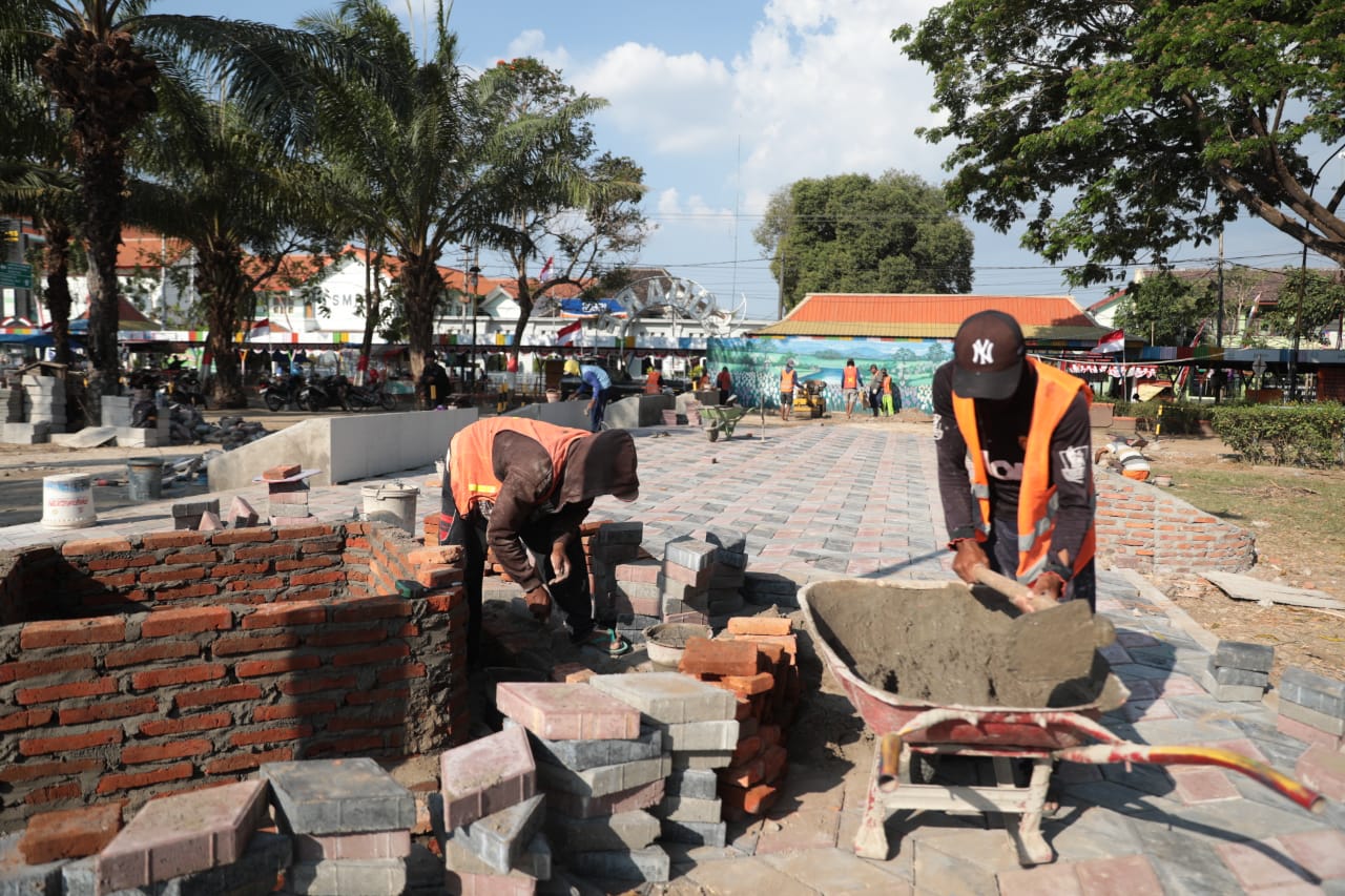 Pakai Paving 3 Dimensi, Pedestrian Alun-alun Bakal Makin Menarik Hati