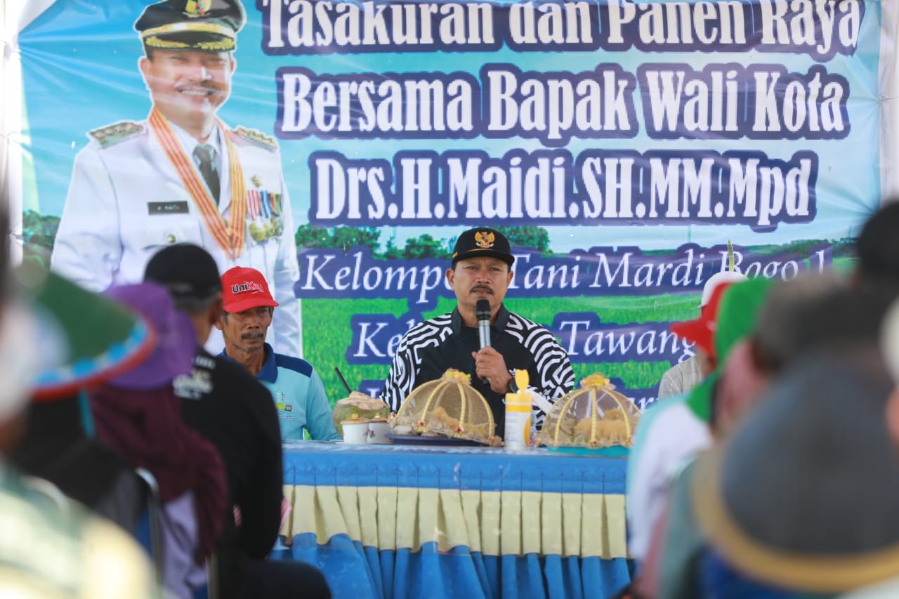 Foto 6 dari 11: Wali Kota Maidi Apresiasi Panen Raya Kelompok Tani Mardi Bogo Kelurahan Tawangrejo