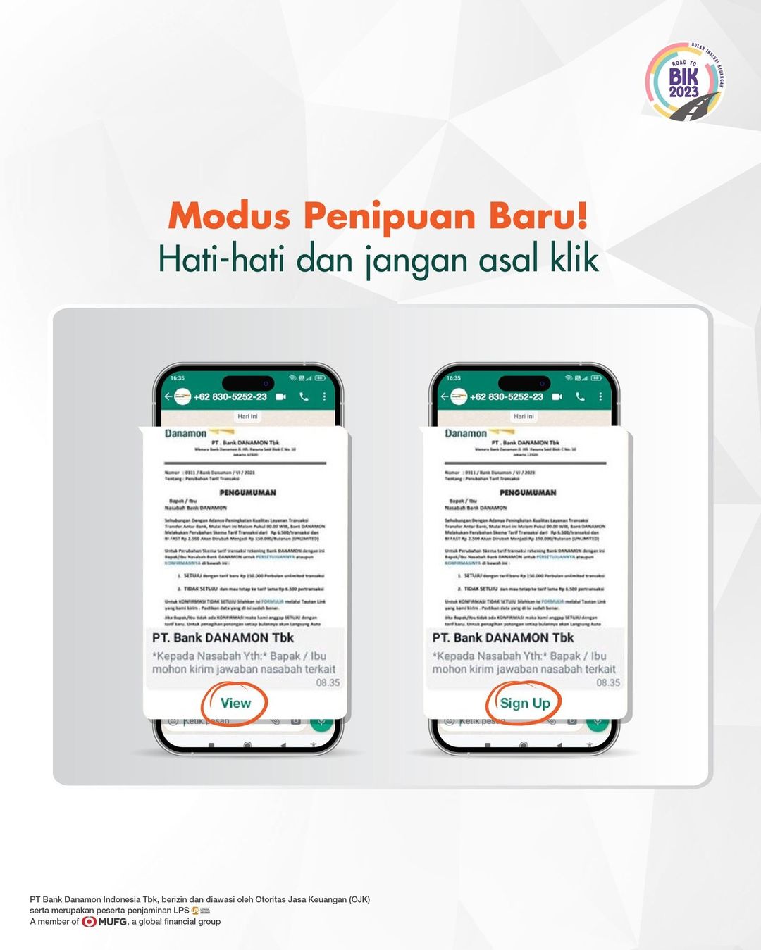 Foto 1 dari 2: Awas ! Modus Penipuan Berkedok Kenaikan Biaya Transaksi Perbankan Kembali Mencuat