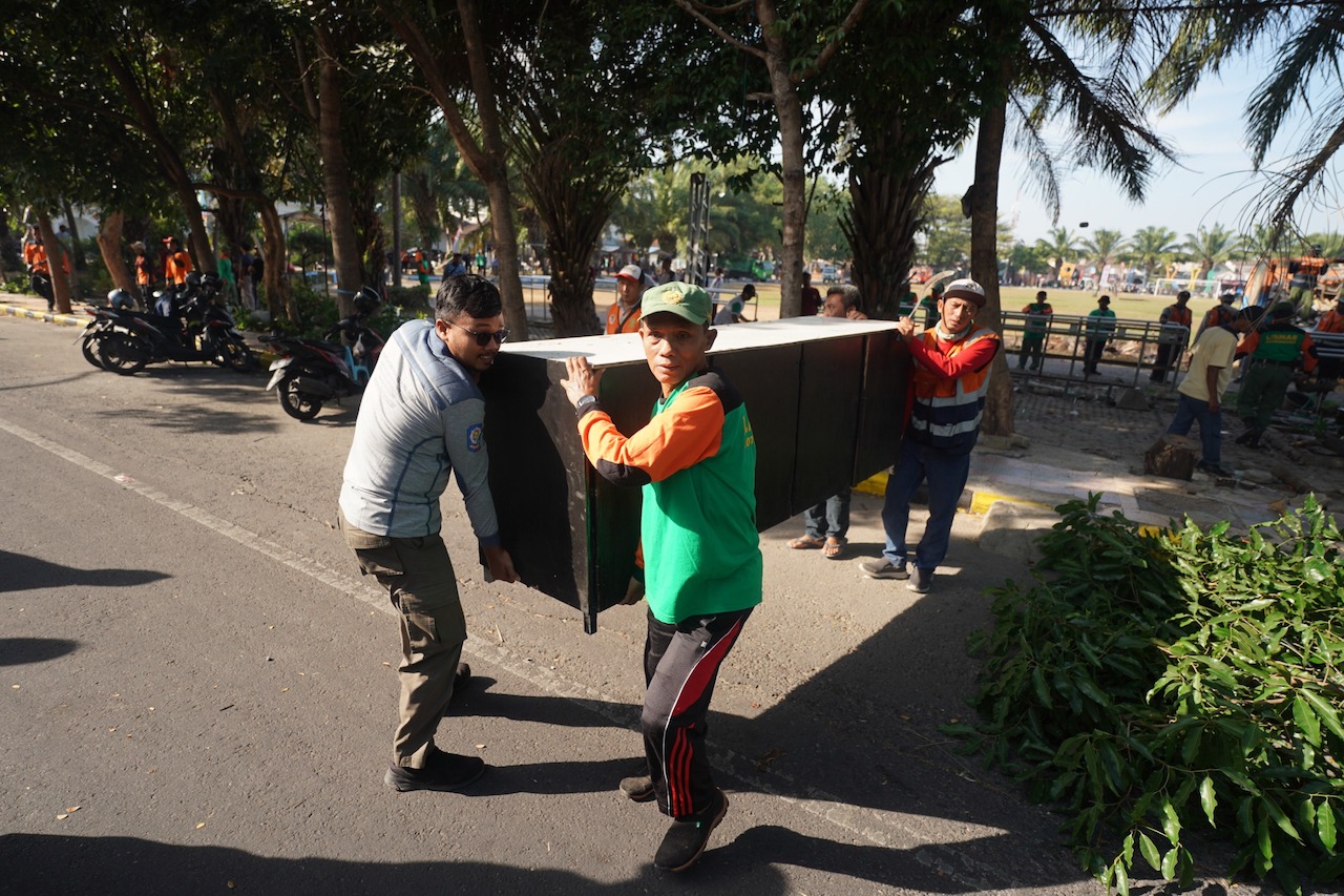 Lapangan Gulun Dibersihkan, Libatkan 150 Petugas Gabungan Hingga Pedagang