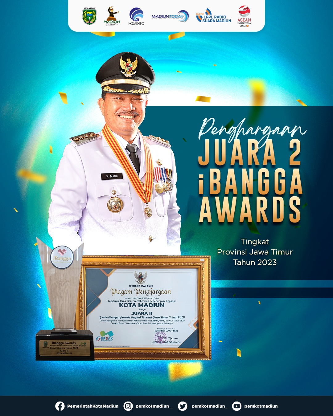 Kota Madiun Juara Dua iBangga Award 2023, Berikut Sejumlah Indikator dan Faktor-faktor Pendukungnya