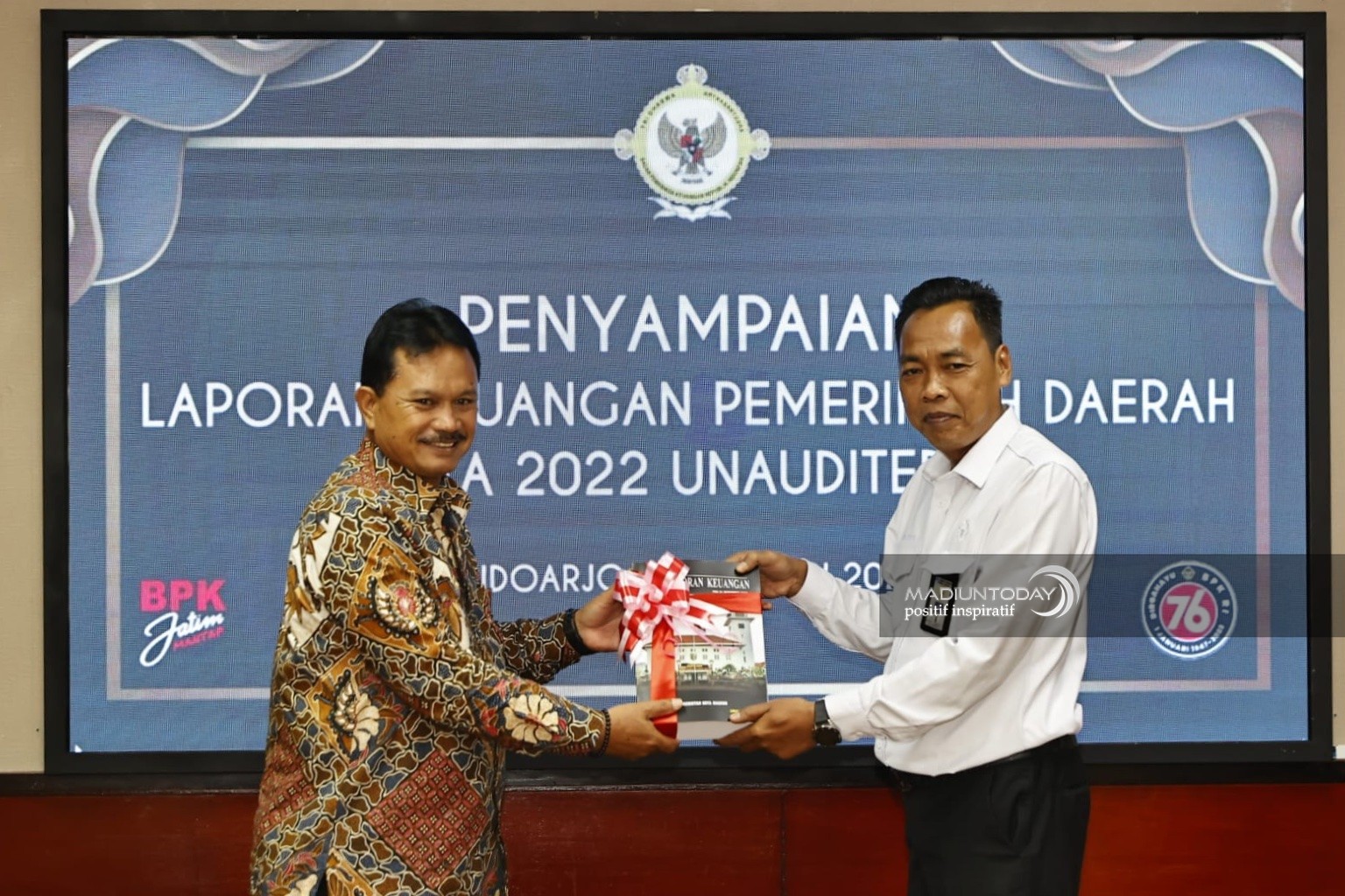 Penyerahan Laporan Keuangan Daerah 2022 Kota Madiun Tercepat di Jatim dan Ketiga Nasional