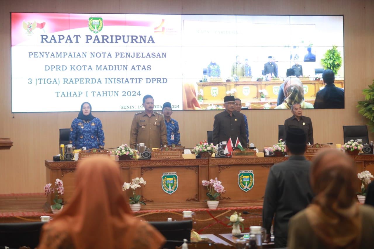 Foto utama berita: Gelar Rapat Paripurna, Eksekutif –Legislatif Kota Madiun Bahas Tiga Raperda Inisiatif DPRD Tahap I 2024