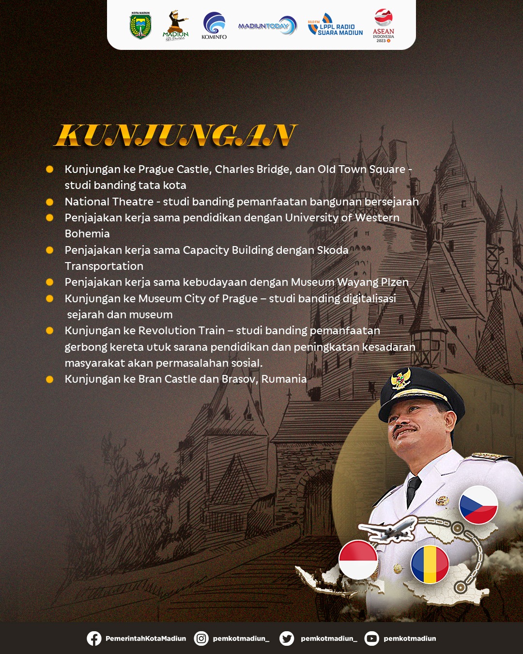 Foto 3 dari 3: Kota Kembar Madiun-Plzen