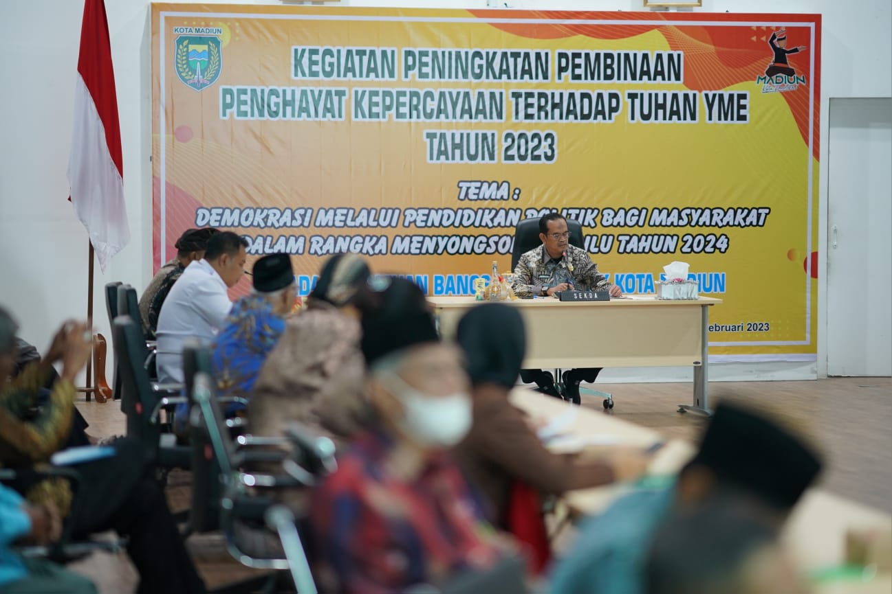 Foto 2 dari 10: Dibuka Wali Kota Maidi, Sarasehan Penghayat Kepercayaan Diharap Jadi Sarana Sosialisasi Jelang Pemilu