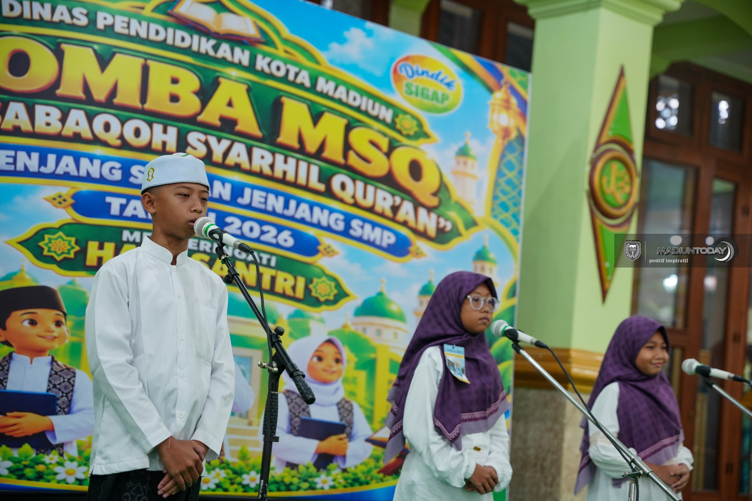 Foto 17 dari 18: Tiga Siswa Satu Tim, Adu Hafalan hingga Pemahaman Al-Quran di Final MSQ Kota Madiun