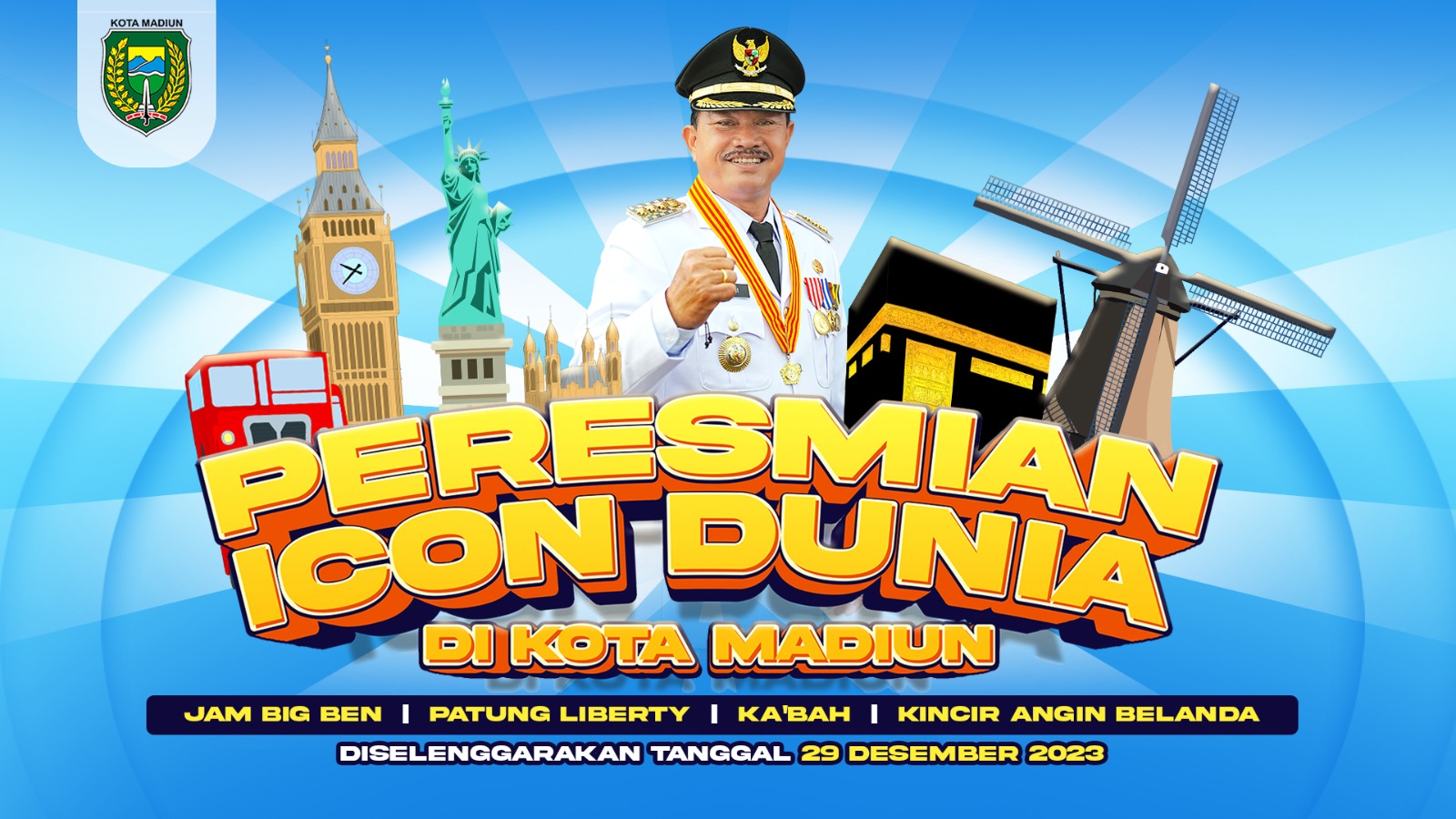 Besok, Akan Ada Replika Ikon Dunia yang Diresmikan di Kota Madiun, Apa Saja?