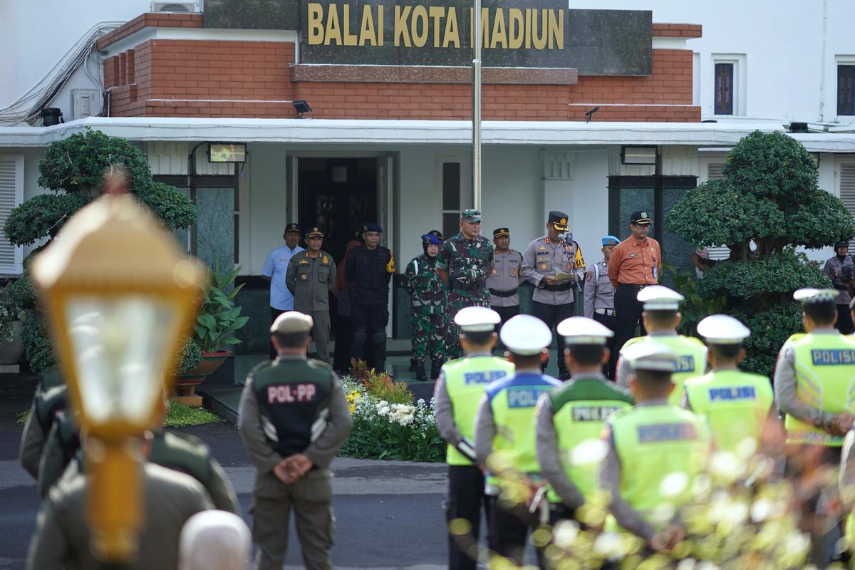 Peringati Bulan Bakti TNI-Polri, Polres Madiun Kota dan Jajaran TNI Gelar Apel Gabungan