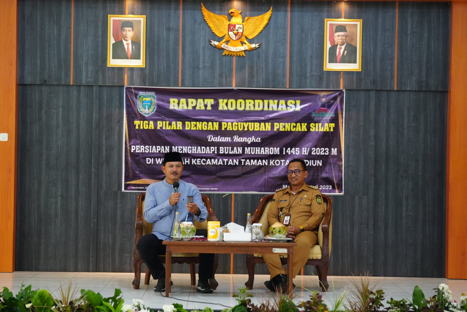 Rakor Tiga Pilar Kecamatan Taman, Wali Kota Sampaikan Jaga Kondusifitas Jelang Muharram