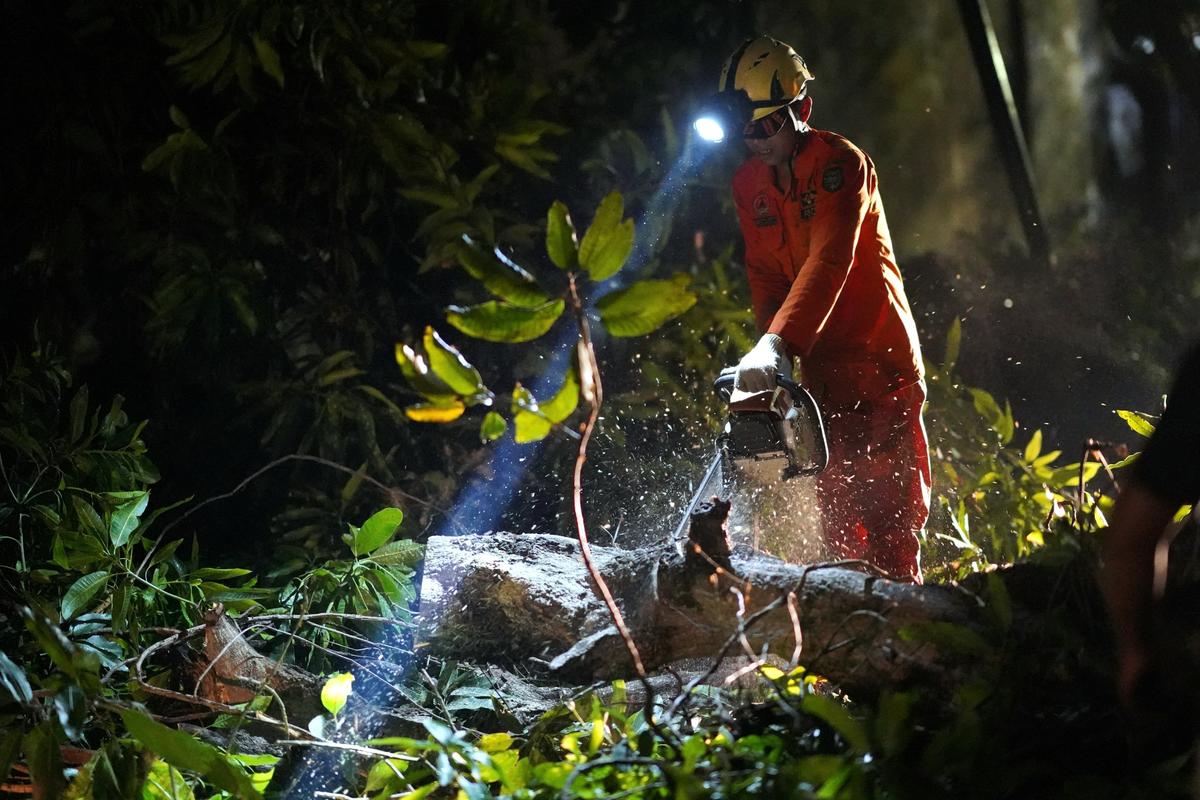 Foto 20 dari 22: Kota Madiun Diterjang Puting Beliung, Petugas Respon Cepat Bersihkan Area Terdampak