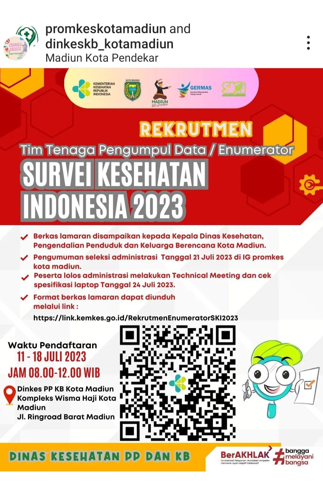 Foto 1 dari 3: Ada Survei Kesehatan Tahun Ini, Kemenkes Buka Rekrutmen, Ada Uang Hariannya Lho…