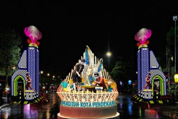 Foto 4 dari 7: Patung Pecel PSC Bersolek, Pemkot Ubah Bagian Planter dan Aksesoris Pendukungnya