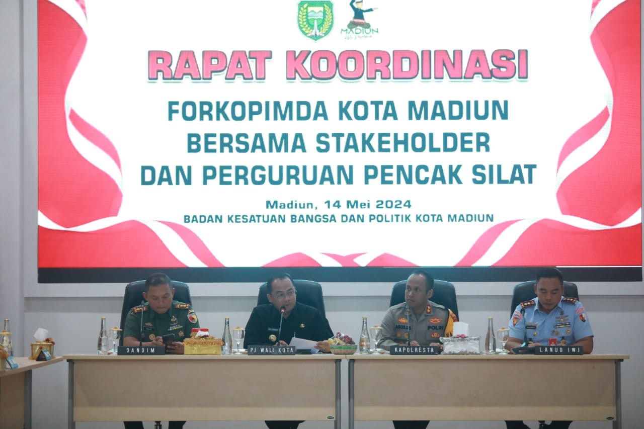 Foto 9 dari 9: Rakor Forkopimda Bersama Perguruan Pencak Silat, Pj Wali Kota: Kita Sepakat Kota Madiun Harus Selalu Aman dan Nyaman
