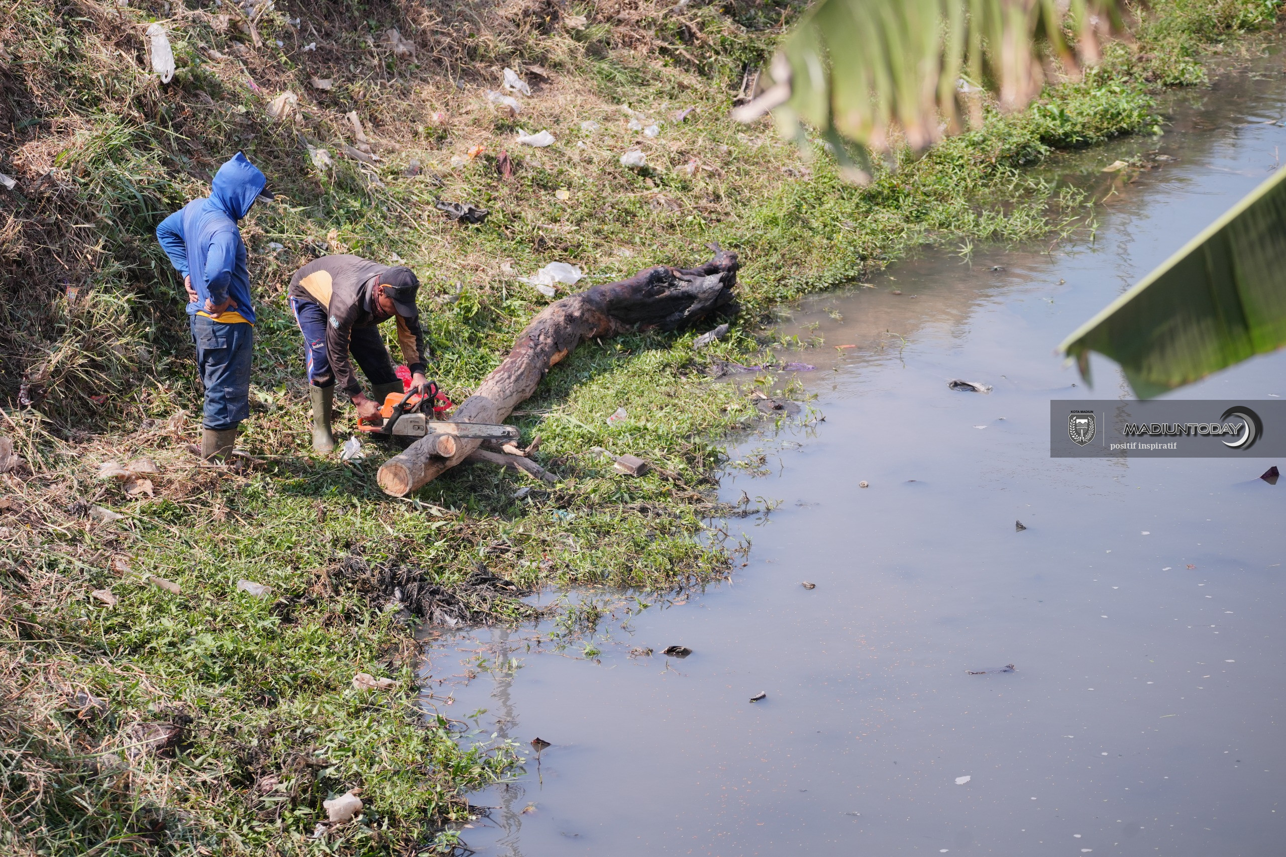 Foto 6 dari 12: Antisipasi Hujan Deras, Tim Gabungan Bersihkan 9 Sungai Rawan Banjir di Madiun