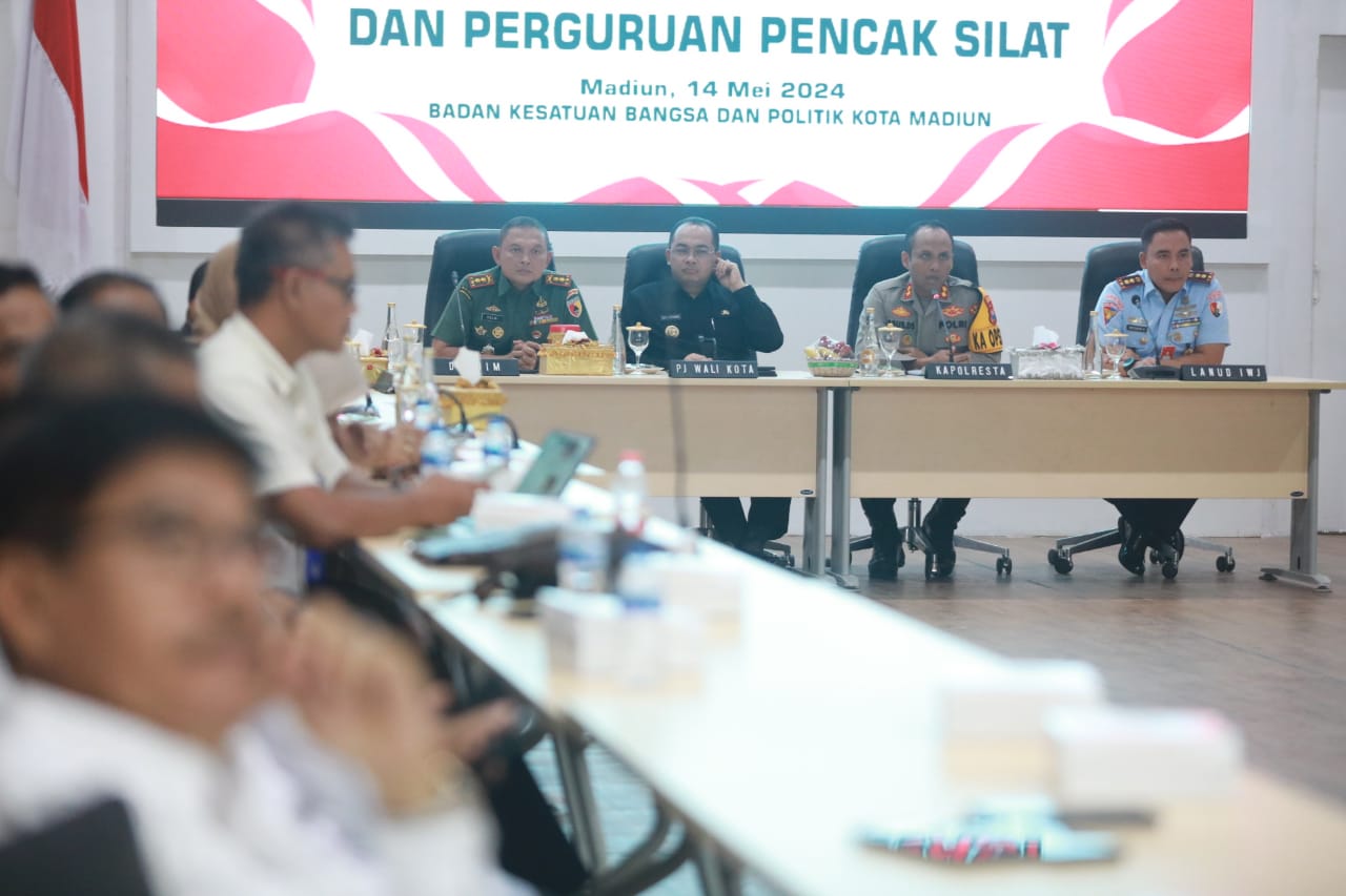 Rakor Forkopimda Bersama Perguruan Pencak Silat, Pj Wali Kota: Kita Sepakat Kota Madiun Harus Selalu Aman dan Nyaman