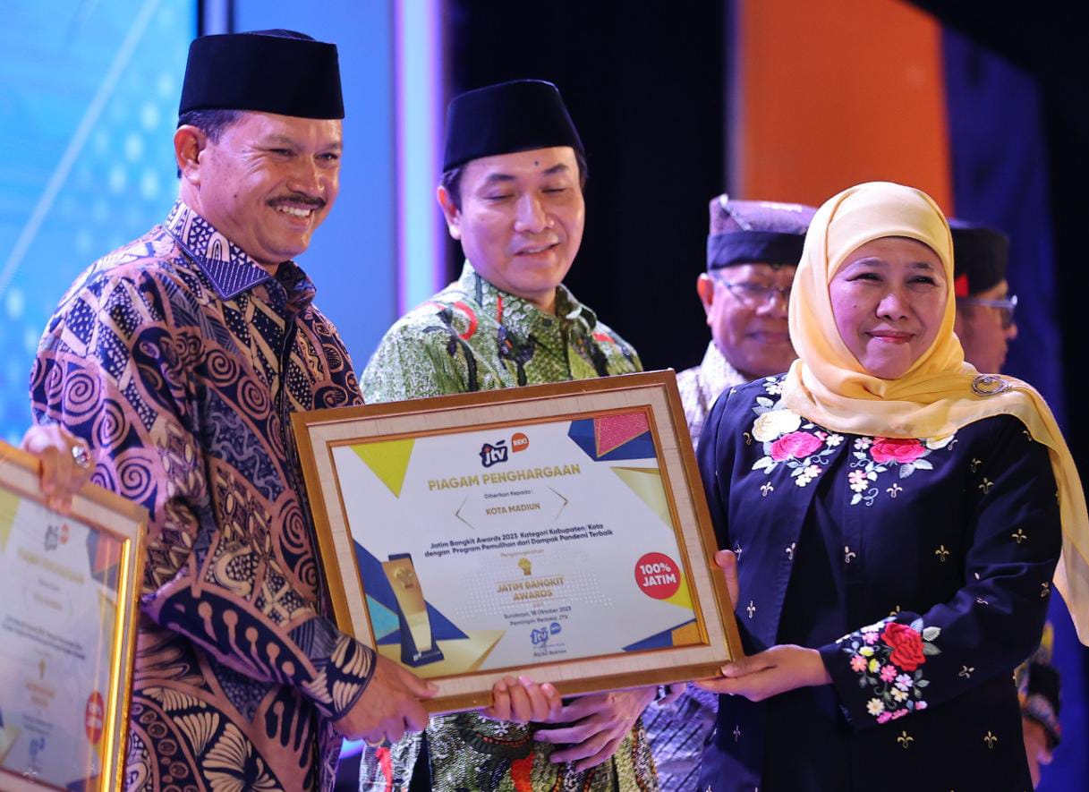 Dinilai Sukses Tangani Pandemi, Kota Madiun Raih Penghargaan Jatim Bangkit